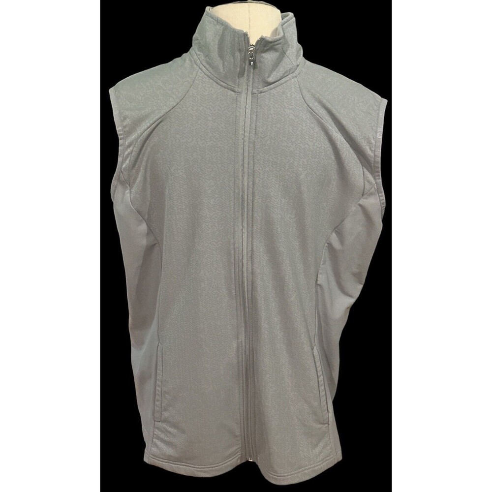 Sligo Golf Gray Full Zip Vest Front Pockets Size Large